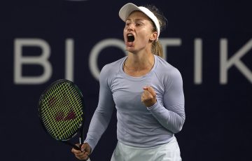 Daria Saville in action at the WTA tournament in San Diego. (Getty Images)