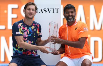 Matt Ebden lifted his 11th ATP doubles trophy with Rohan Bopanna at Indian Wells 2024; Getty Images 