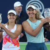 Ellen Perez (left) and Nicole Melichar-Martinez won the WTA San Diego doubles title. (Getty Images)