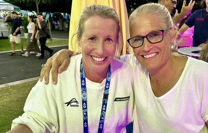 Nicole Kriz, on the left, is the new Director at Tennis Australia's National Tennis Academy.