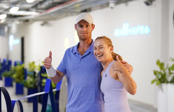 Luke and Daria Saville during Australian Open 2024. Picture: Tennis Australia