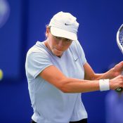 Annabel Taylor (then Ellwood) in action at Australian Open 2001. Picture: Getty Images