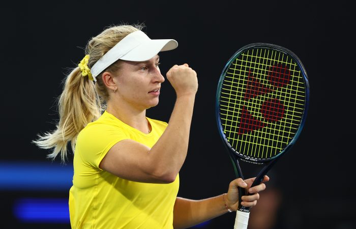 Australia's Daria Saville races past Marcela Zacarias of Mexico during the Billie Jean King Cup Qualifier tie at Pat Rafter Arena. Photo: Getty Images