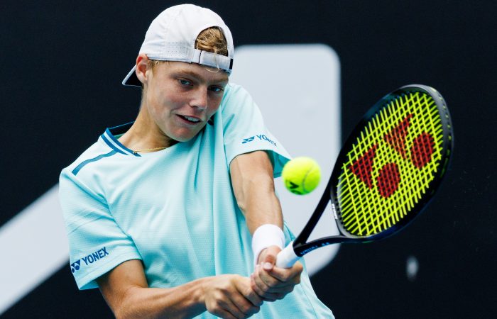 Cruz Hewitt, the son of Lleyton Hewitt, in action at Australian Open 2024. Picture: Tennis Australia